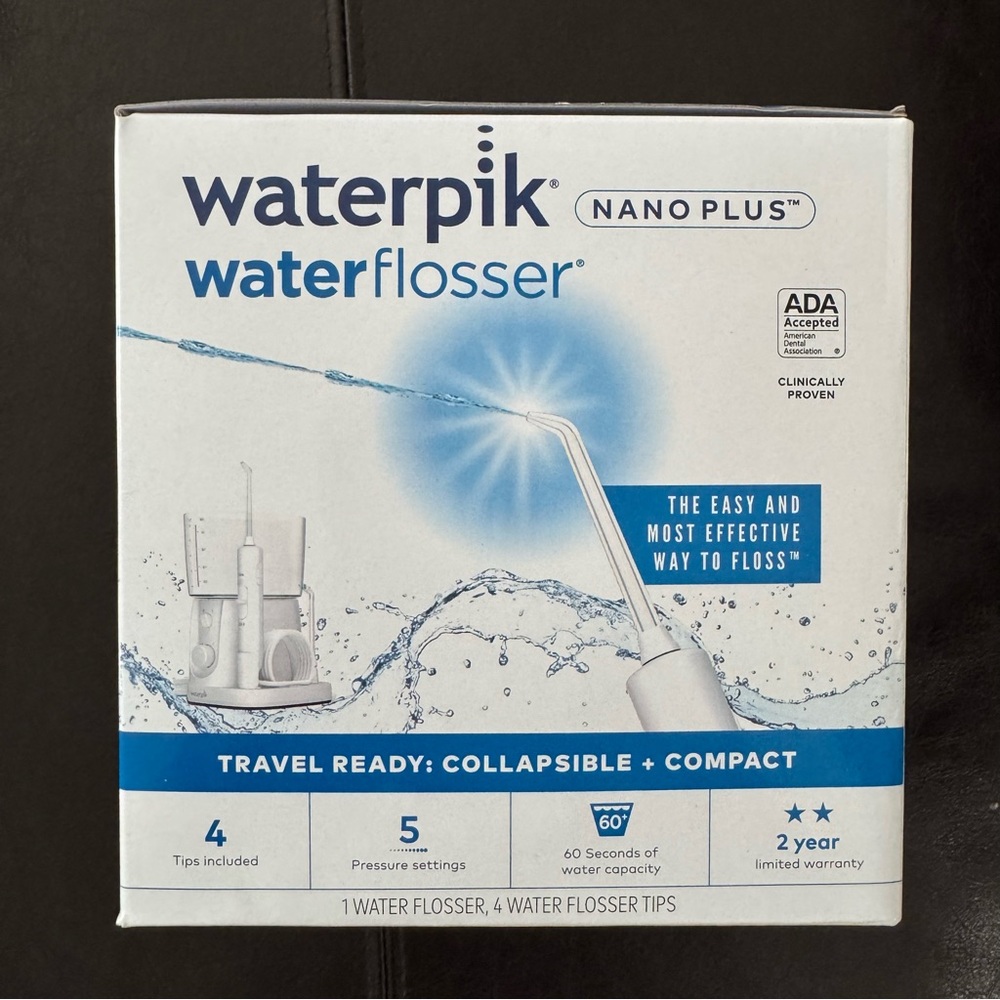 Waterpik Nano Plus Water Flosser White WP-320W New
